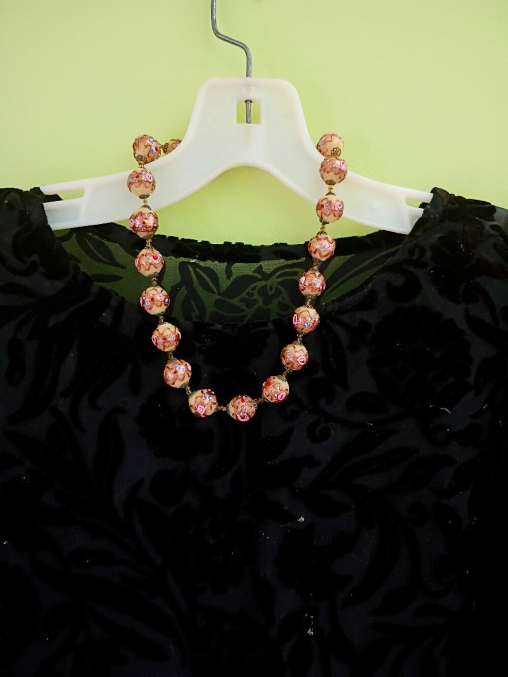 Murano wedding cake multicolored large 15mm beaded collar necklace